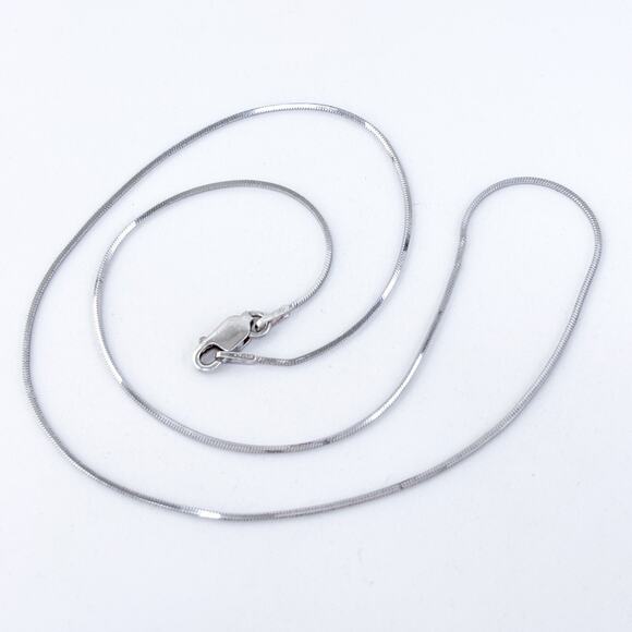 Vintage Italy BS Sterling Silver 925 Square Snake Chain Necklace 16" - Picture 2 of 4